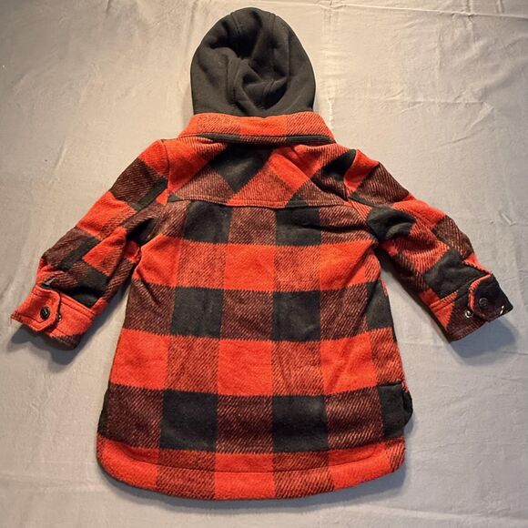 NWT Urban Republic Toddler Boys 2T Red Black Plaid Sherpa Lined Hooded Coat - Picture 11 of 15